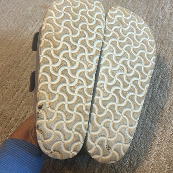 Papillio by Birkenstocks Purple Double Buckle Platform 39 Arizona Platform Slide - Picture 2 of 3